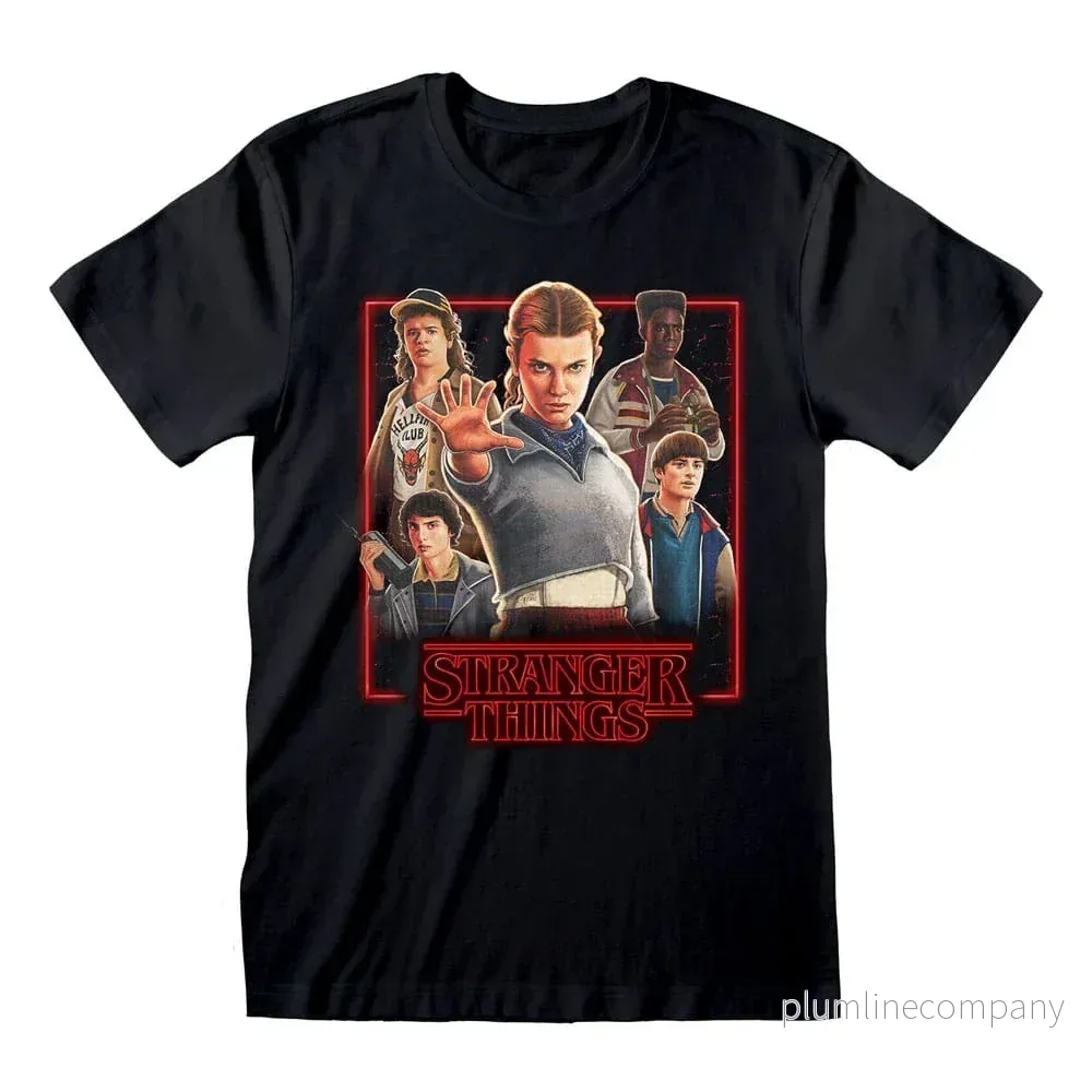 Stranger Things T-Shirt med Karaktärer i Glödande Box Stranger Things T-Shirt med Karaktärer i Glödande Box