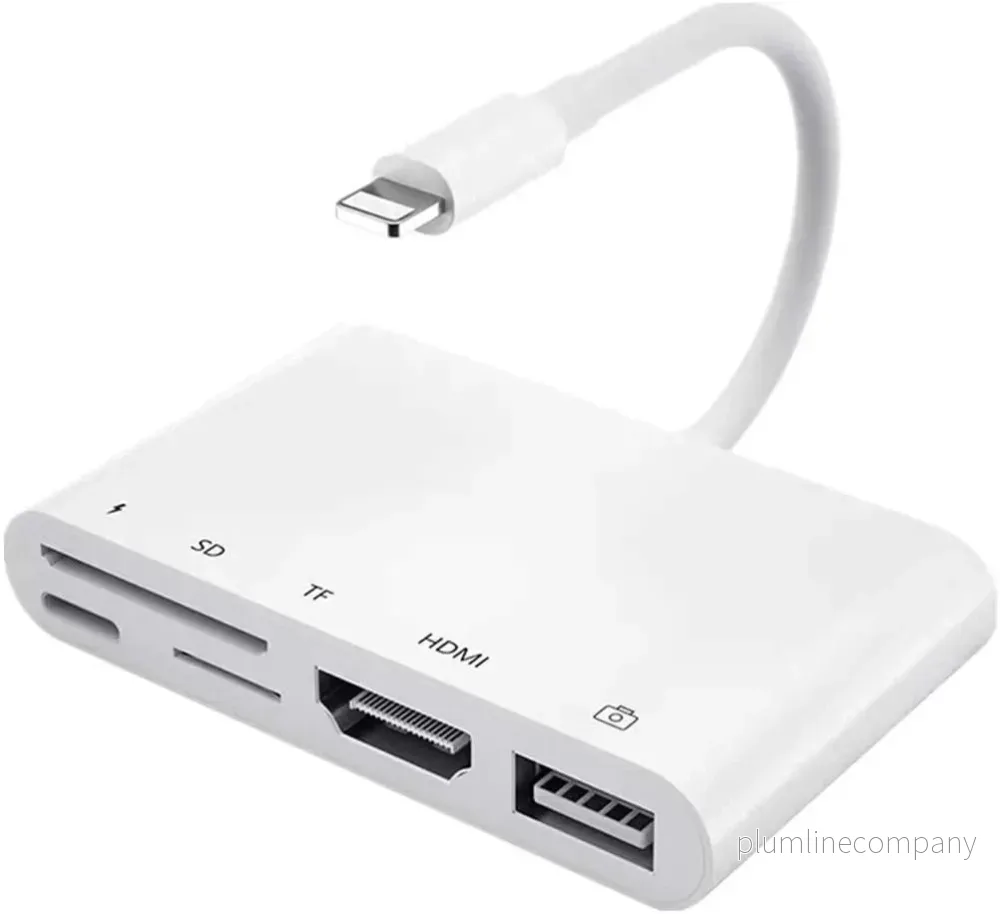 NÖRDIC Lightning adapter 1 till 5 portar 1xHDMI 1x USB A 3,1 1x Lightning för laddning 1xTF och 1xSD kortläsare NÖRDIC Lightning adapter 1 till 5 portar 1xHDMI 1x USB A 3,1 1x Lightning för laddning 1xTF och 1xSD kortläsare