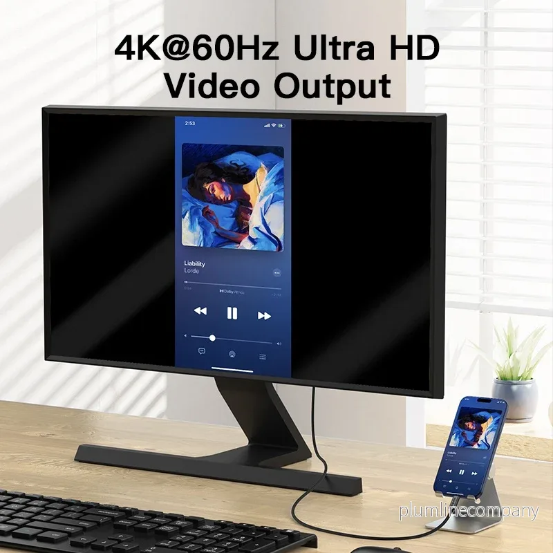 NÖRDIC 50 cm USB 3.2 Gen 2 USB-C till C nylonflätad kabel PD3.1 240W 20G 4K60Hz grå - Bild 2