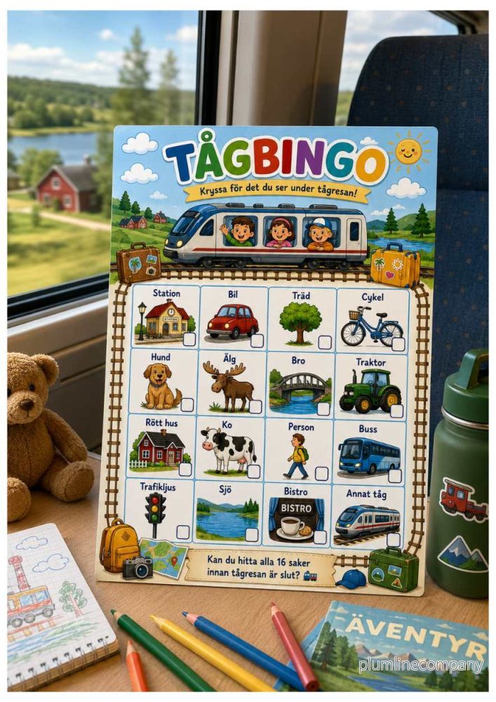Tågbingo för barn – Gör tågresan roligare
