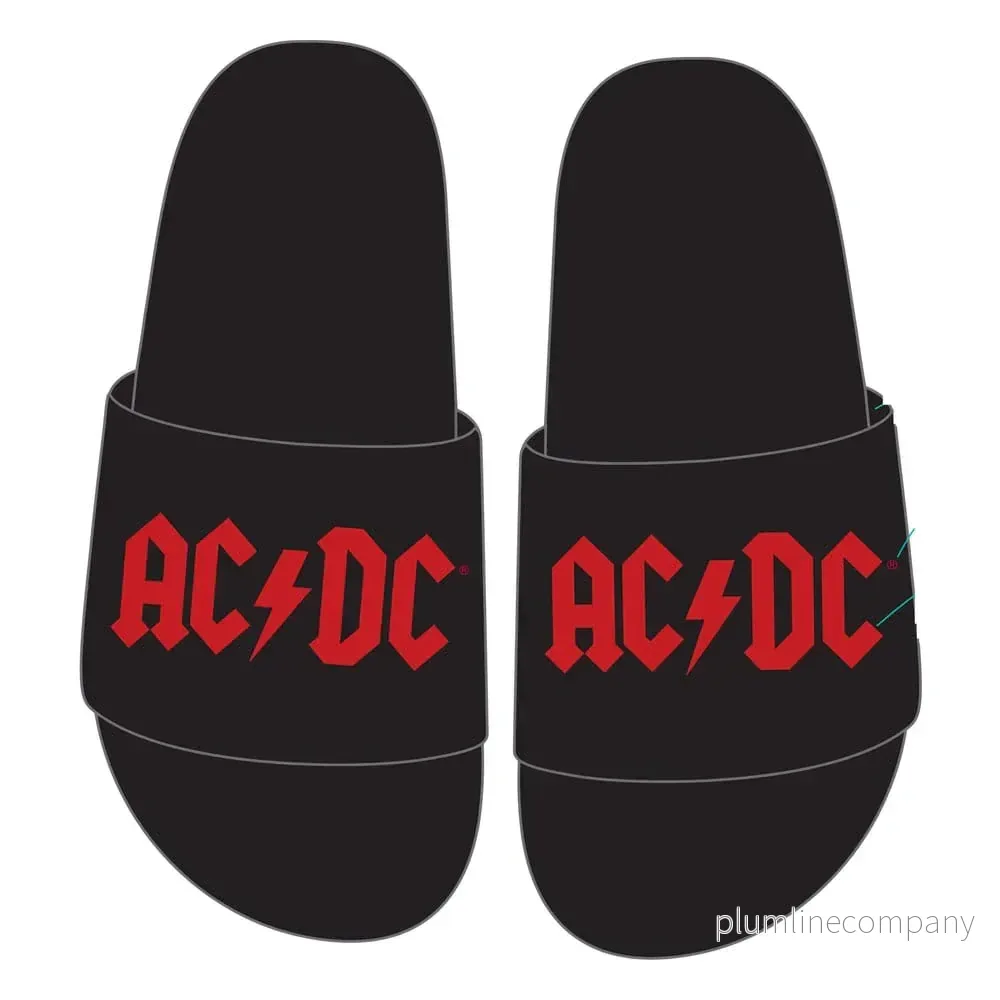 AC/DC Tofflor med Logotyp Storlek M AC/DC Tofflor med Logotyp Storlek M