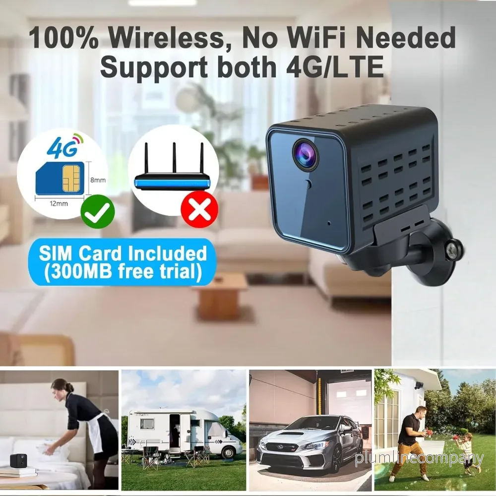 NÖRDIC 4G-Övervakningskamera, 2K QHD inomhuskamera, radarbaserad rörelsedetektering, kompatibel med SIM, utan WiFi krav - Bild 3