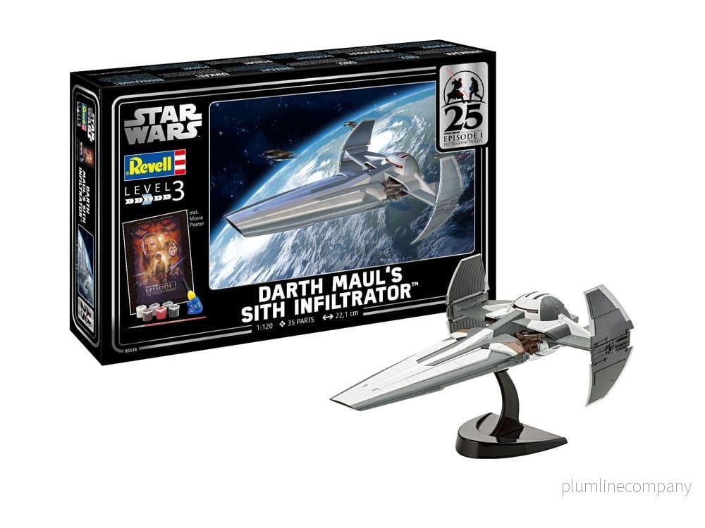 Star Wars Episod I Modellbyggsats Gåvoset 1/120 Darth Mauls Sith Infiltrator 22 cm - Bild 3