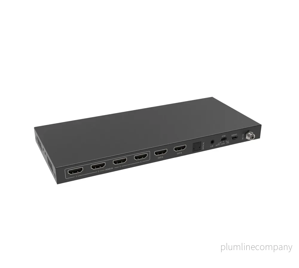 NÖRDIC 4K HDMI 2.0 Matrix 4×2 switch med Extractor Toslink & Stereo EDID HDR Dolby ARC