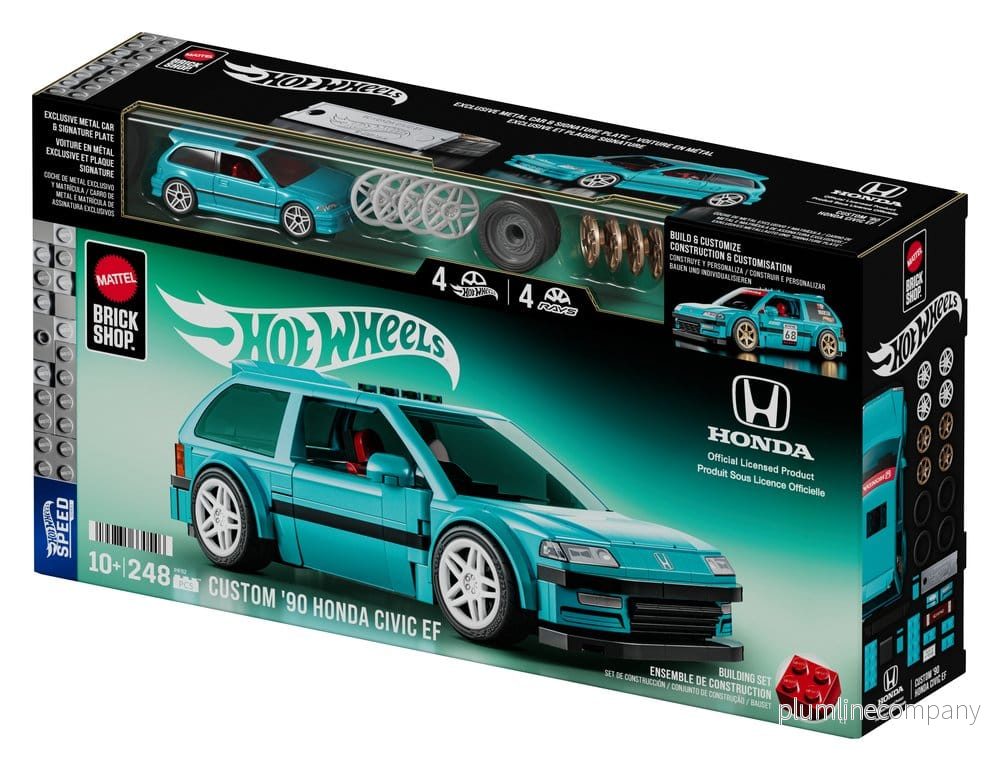Hot Wheels Speed Series Mattel Brick Shop Byggsats 1/32 Anpassad ’90 Honda Civic EF - Bild 3