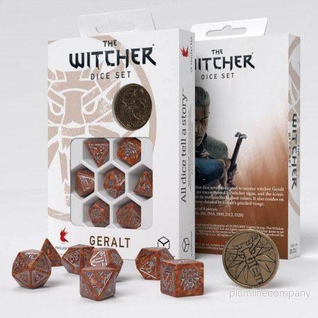 The Witcher Geralt Tärningsuppsättning - 7 Polyhedrala Tärningar & Mynt - Bild 3