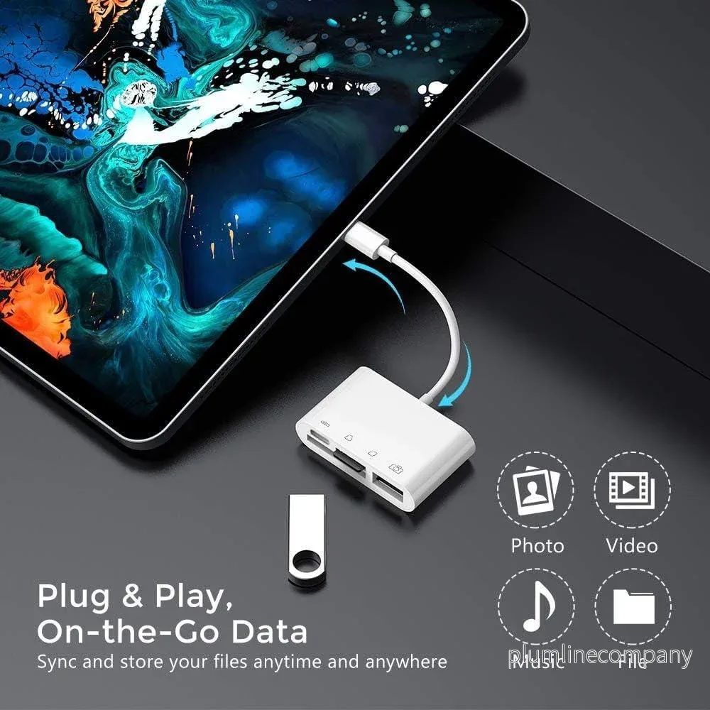 NÖRDIC USB-C Kortläsare 2 Slot SD, MicroSD 1xUSB-A 1xUSB-C UHS-I - Bild 3
