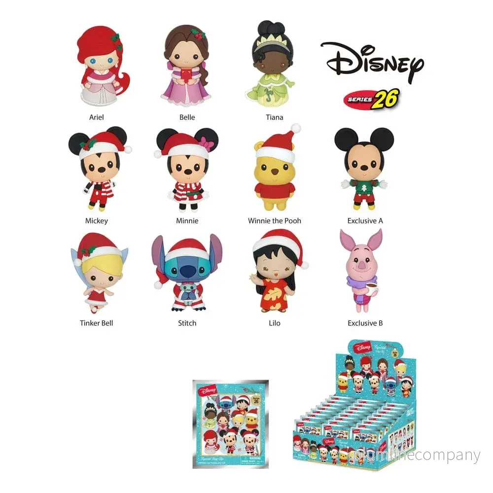 Disney PVC Bag Clips – Disney Christmas Series 26 Display (24)