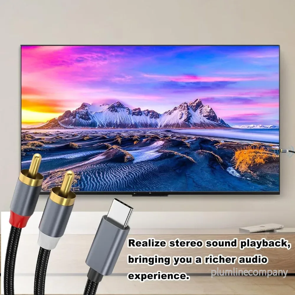 NÖRDIC USB-C till RCA ljudkabel 1,2m - Bild 3
