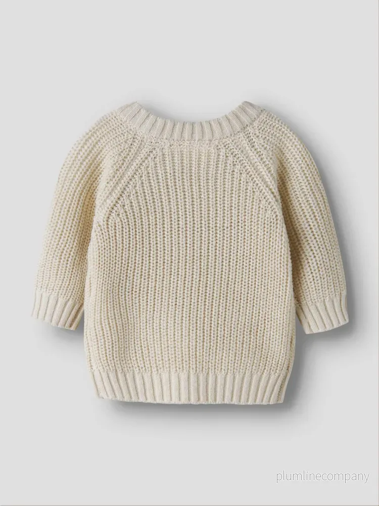Stickad Tröja med Broderi - Turtledove LET IT SNOW - NBNEMLEN MIO LS KNIT LIL - Bild 2