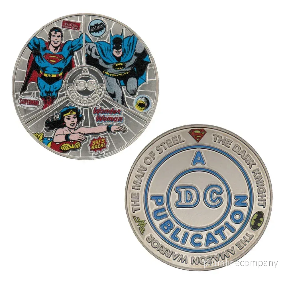 DC Comics Samlarmynt med Wonder Woman, Superman och Batman DC Comics Samlarmynt med Wonder Woman, Superman och Batman