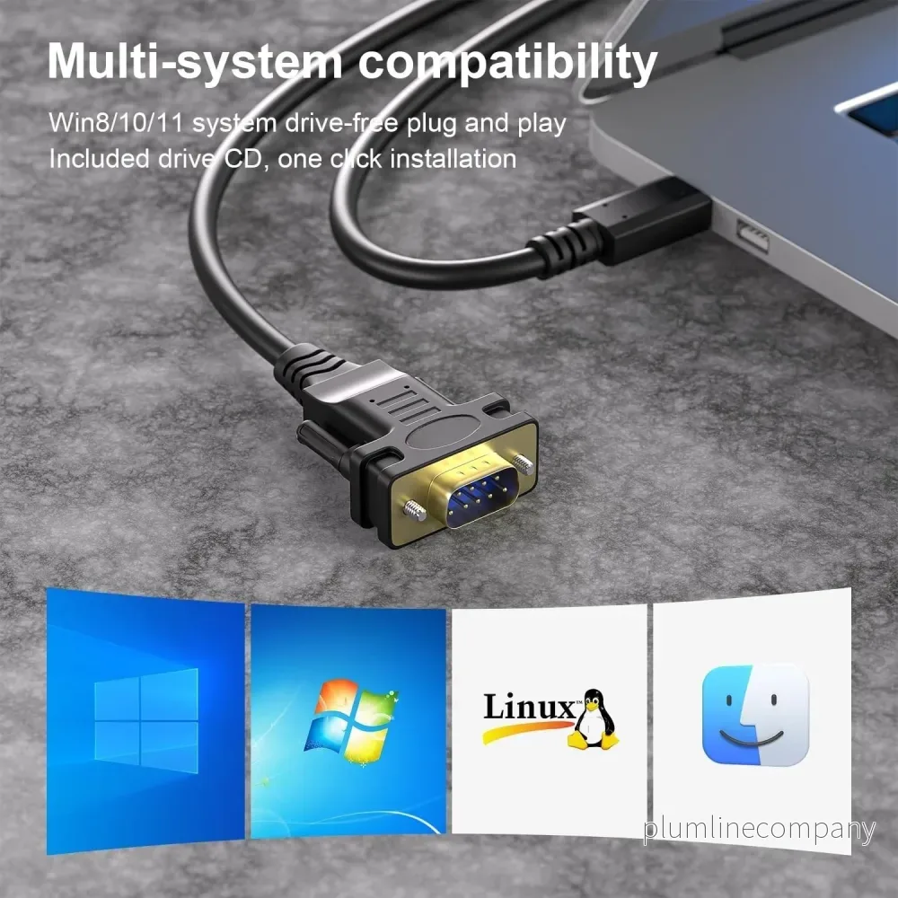 NÖRDIC USB-C till seriell DB9 RS232 1,8m - Bild 3