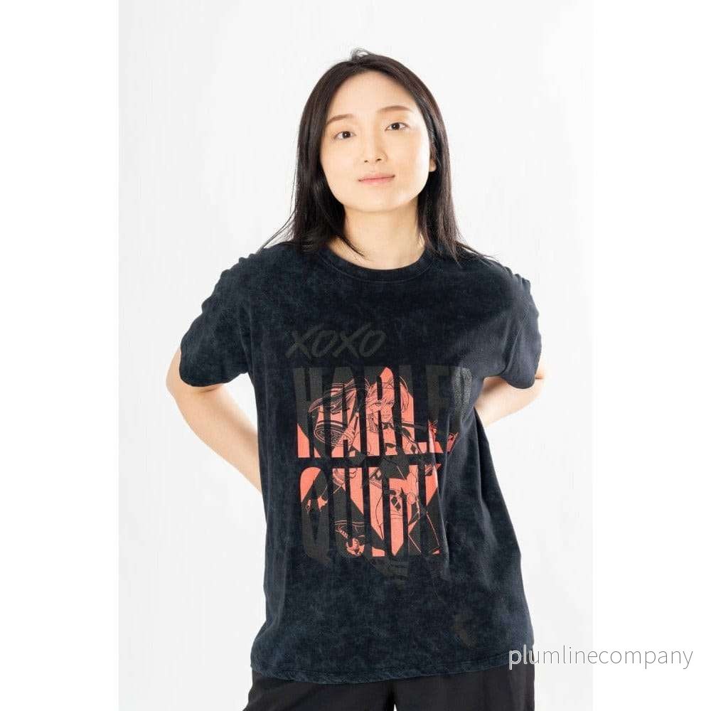 DC Comics T-shirt Harley Quinn Acid Wash Xoxo DC Comics T-shirt Harley Quinn Acid Wash Xoxo