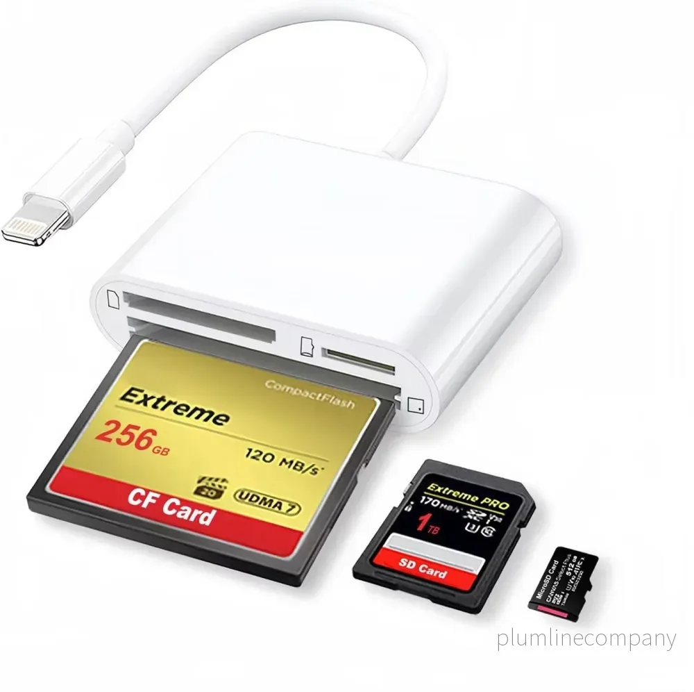 NÖRDIC Lightning Kortläsare 3 Slot CF, SD, MicroSD UHS-I NÖRDIC Lightning Kortläsare 3 Slot CF, SD, MicroSD UHS-I