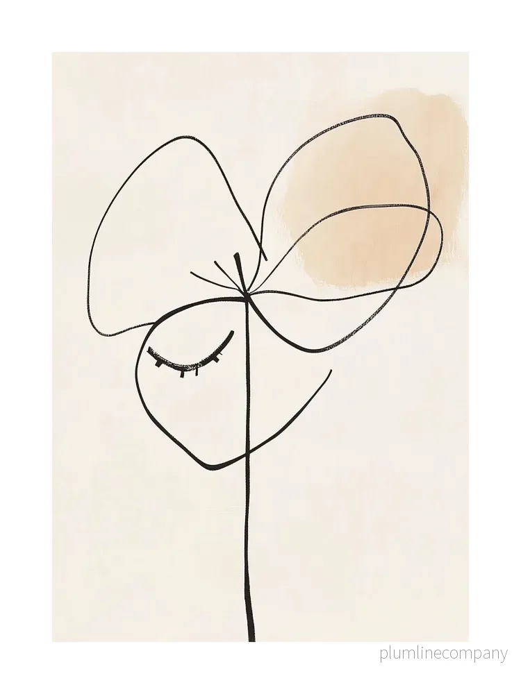 Single Line Flower Poster