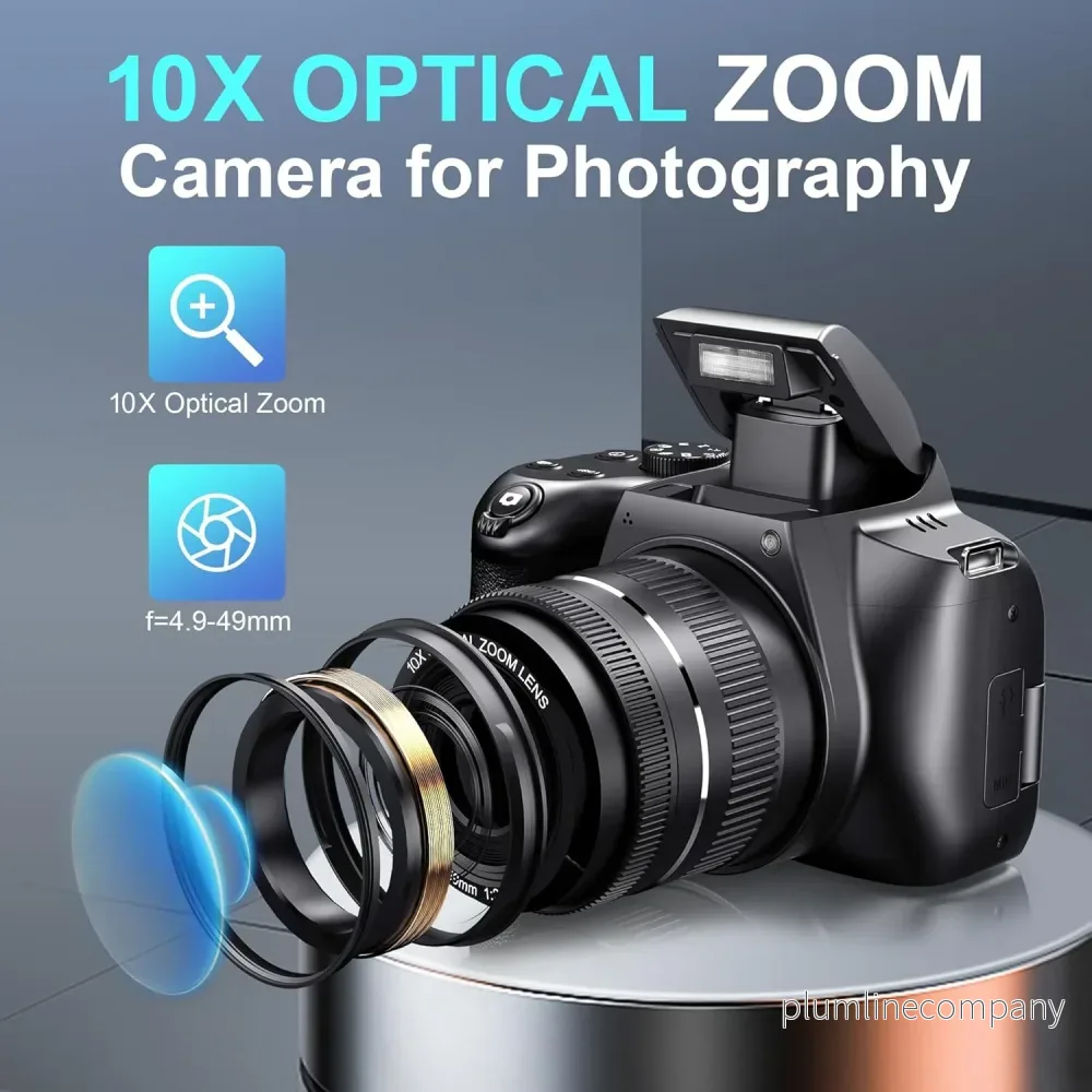 NÖRDIC Digitalkamera 4K 64 MP med WiFi, 10× optisk zoom, vloggkamera för YouTube, autofokus, kompakt kamera - Bild 2