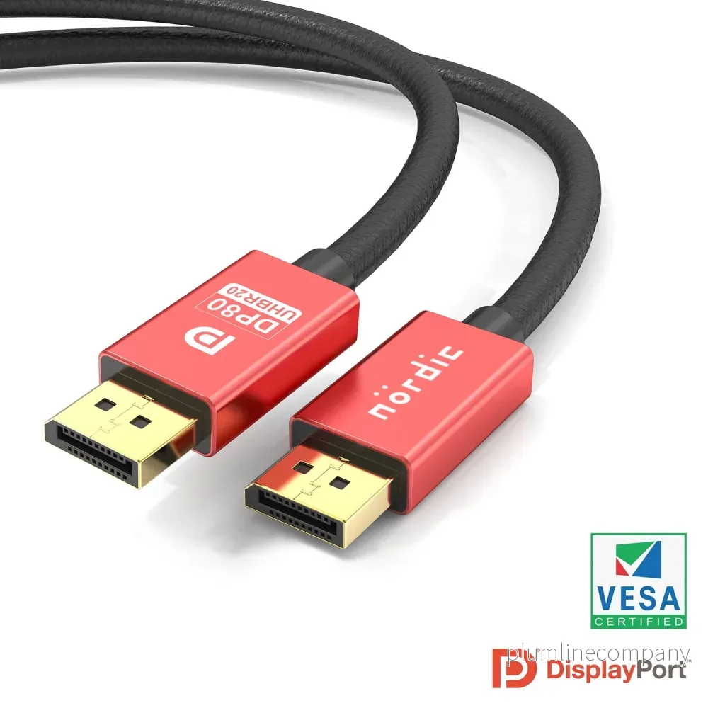 NÖRDIC 2m nylonflätad Displayport 2.1 kabel DP80 UHBR20 80Gbps 16/10/8K60H 4K165/144Hz DSC1.2a HDR HDCP2.2 FreeSync G-Sync NÖRDIC 2m nylonflätad Displayport 2.1 kabel DP80 UHBR20 80Gbps 16/10/8K60H 4K165/144Hz DSC1.2a HDR HDCP2.2 FreeSync G-Sync