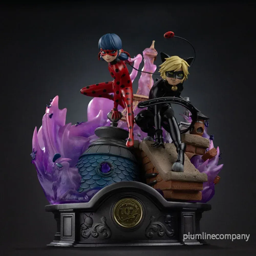 Miraculous Deluxe Art Scale Figur 1/10 Lady Bug och Cat Noir Signerad Utgåva 23 cm - Bild 3