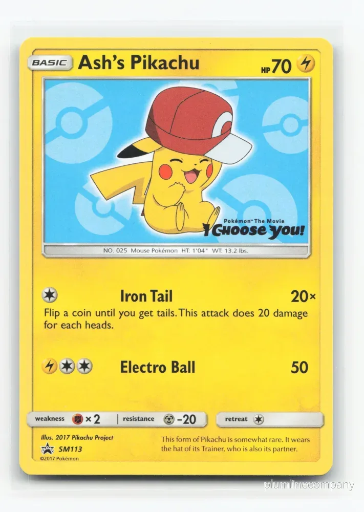 Ash's Pikachu SM113 - SM Black Star Promos