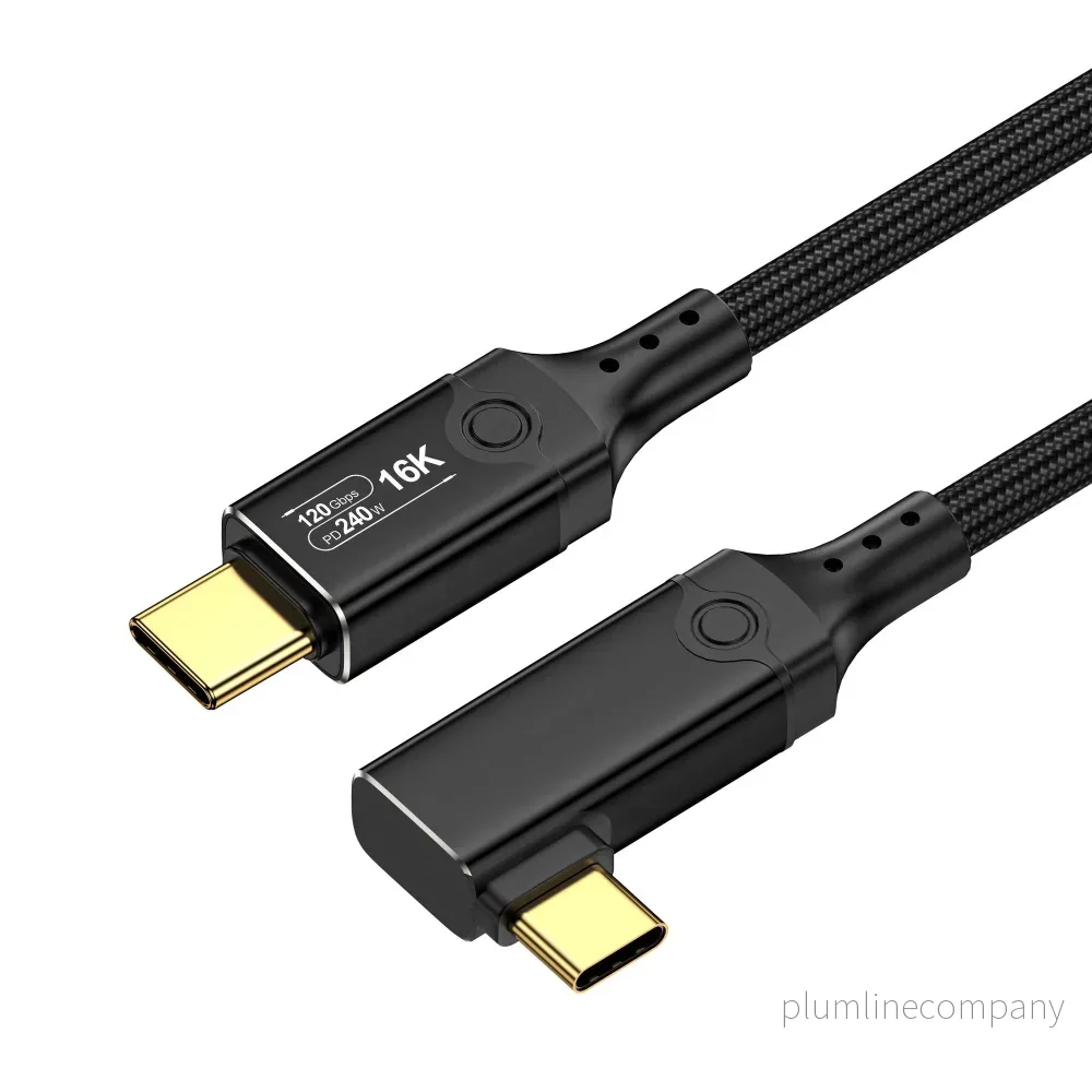 NÖRDIC 2m vinklad USB4 V2.0 120G 16K 240W kompatibel med Thunderbolt NÖRDIC 2m vinklad USB4 V2.0 120G 16K 240W kompatibel med Thunderbolt