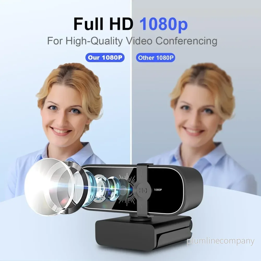 NÖRDIC USB Webcam 1080P Full HD 30fps med mikrofon roterbar 360grader 2MP auto focus - Bild 2