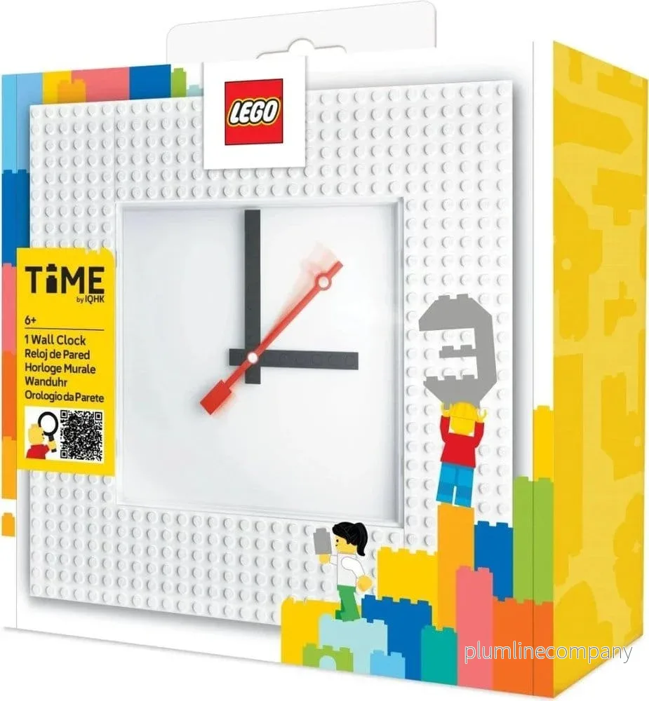Lego Väggklocka Tid av IQHK Vit 6x24 Modell - Bild 3