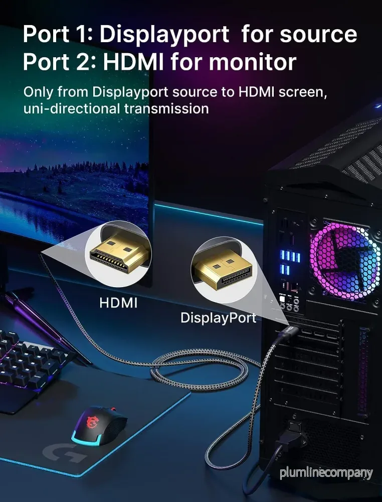 NÖRDIC 2m Displayport till HDMI 4K60Hz Dynamic HDR 18Gbps - Bild 2