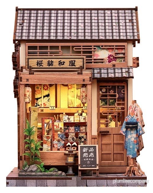 Minihus modellbyggsats Sakura och Kimono-butik 19 x 14 cm Minihus modellbyggsats Sakura och Kimono-butik 19 x 14 cm