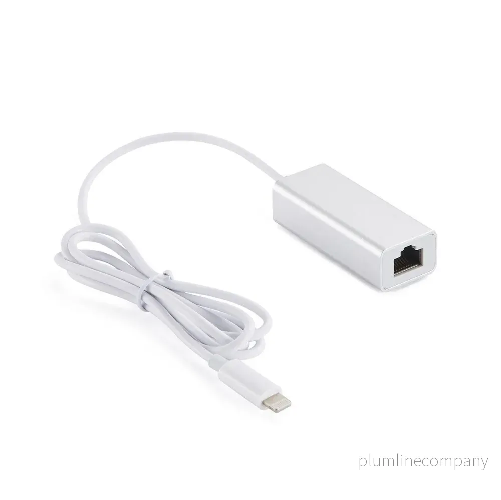 NÖRDIC Lightning (non MFI) to 10/100Mbps Ethernet Nätverksadapter 1m vit NÖRDIC Lightning (non MFI) to 10/100Mbps Ethernet Nätverksadapter 1m vit