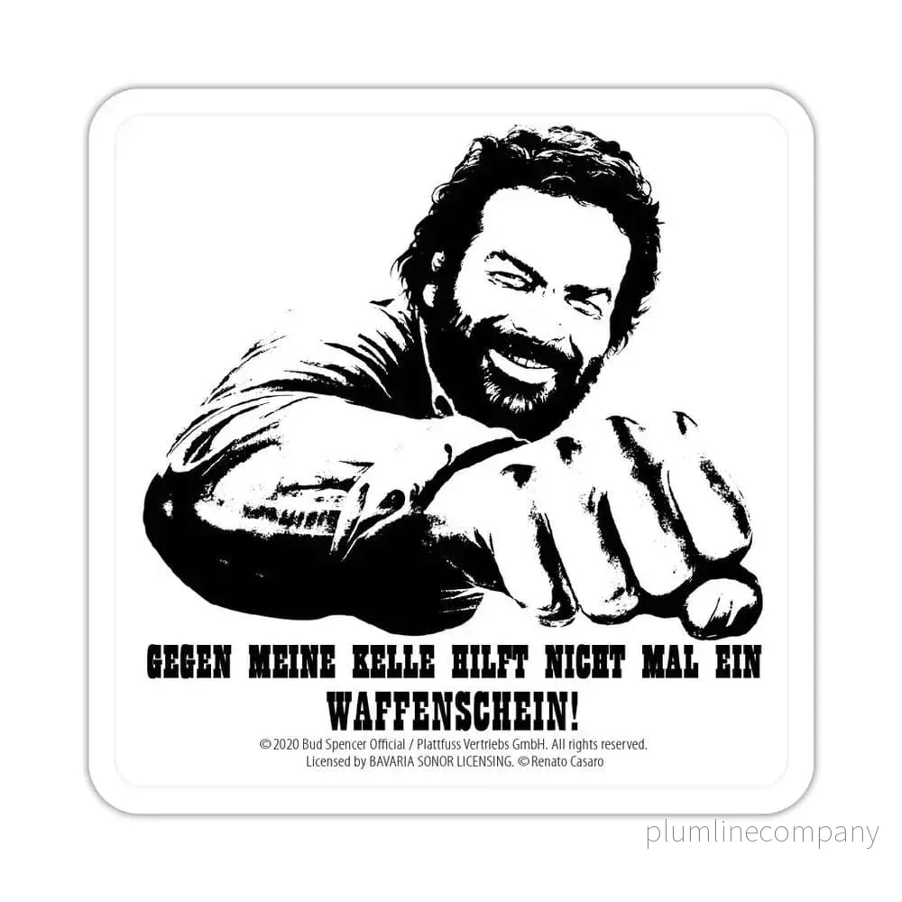 Bud Spencer Coasters i Plåt 10 x 10 cm Bud Spencer Coasters i Plåt 10 x 10 cm