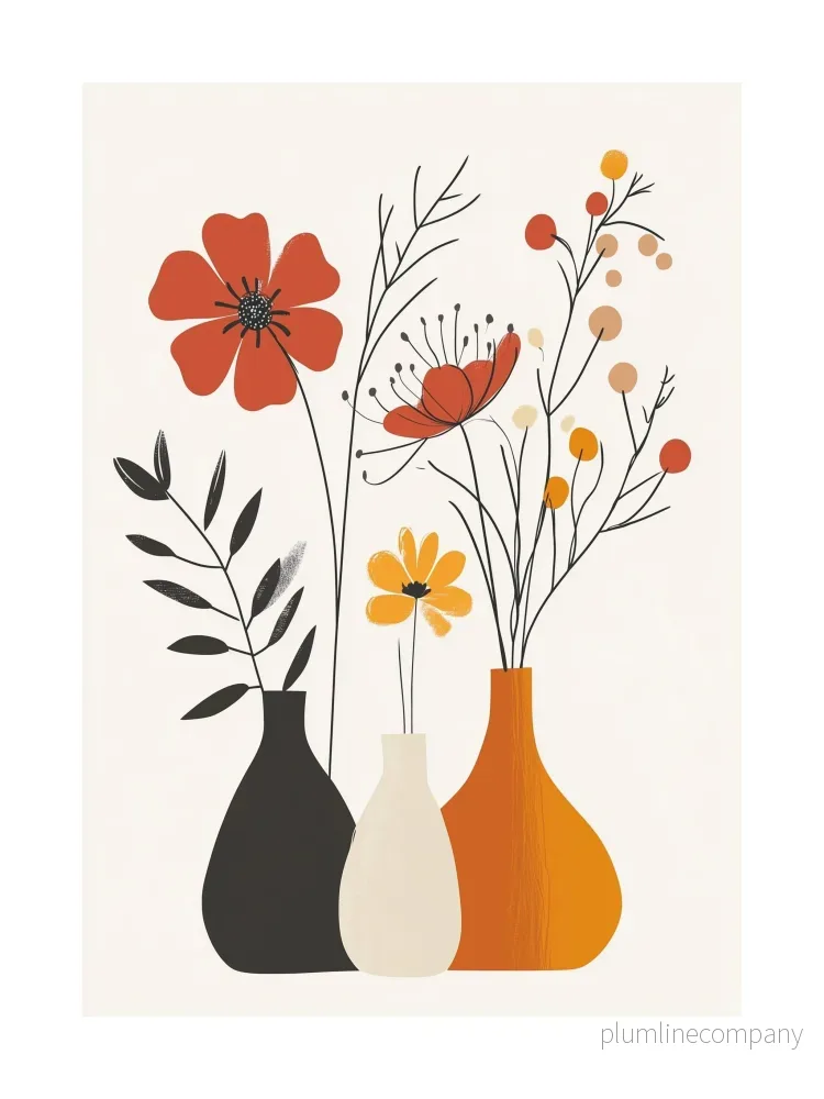 Minimal Floral Lines Poster Minimal Floral Lines Poster