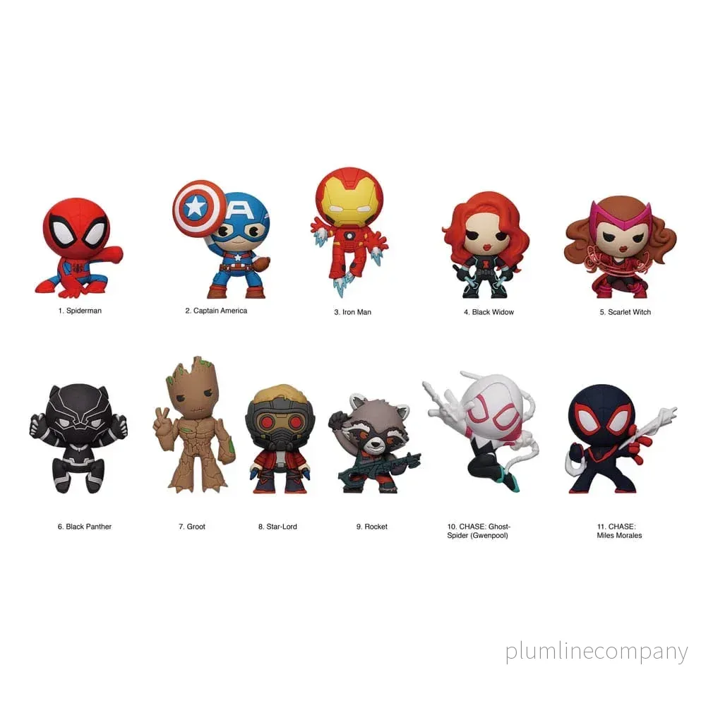 Marvel 3D PVC Bag Clips – 85th Core Comic Series Marvel 3D PVC Bag Clips – 85th Core Comic Series