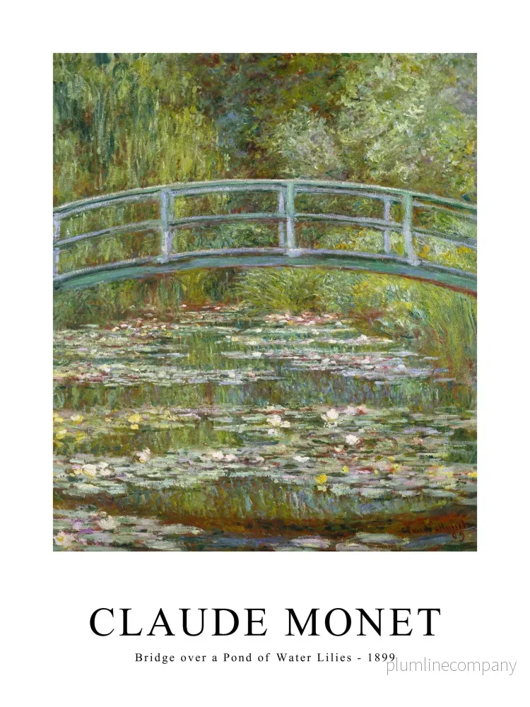 Bridge over a Pond of Water Lilies Poster Bridge over a Pond of Water Lilies Poster