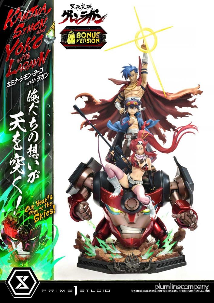 Gurren Lagann Ultimate Premium Masterline Series staty 1/4 Kamina, Simon & Yoko med Lagann Deluxe Bonus Version 97 cm Gurren Lagann Ultimate Premium Masterline Series staty 1/4 Kamina, Simon & Yoko med Lagann Deluxe Bonus Version 97 cm