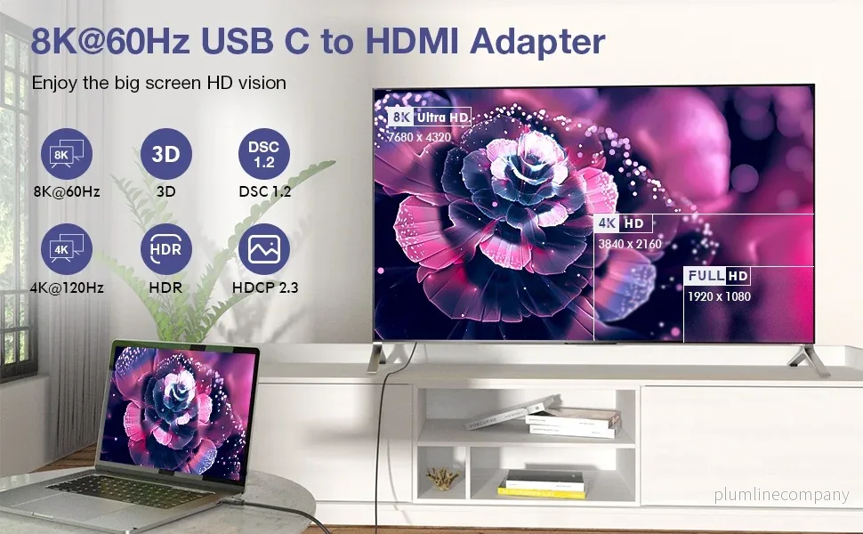 NÖRDIC USB-C till HDMI 8K60Hz adapter - Bild 3
