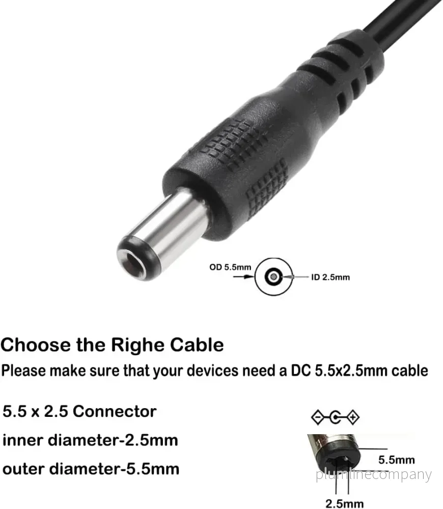 NÖRDIC 1m USB-A kabel till DC 5.5x2.5mm 2A - Bild 3