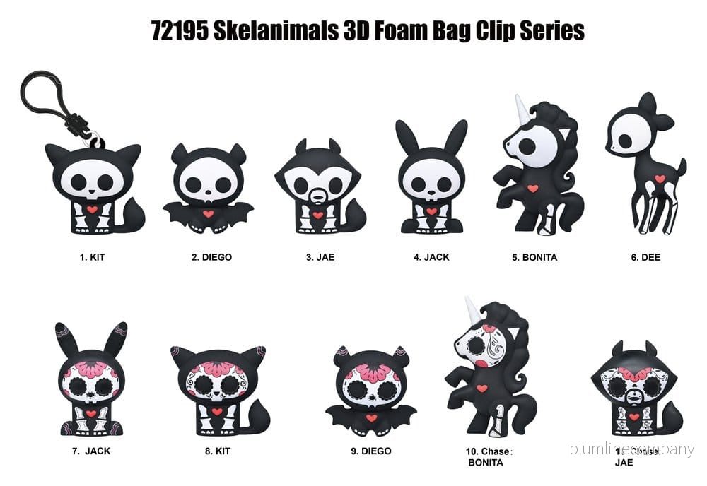 Skelanimals 3D PVC-påsklämmor Serie 1 Blindpåse Display (24) - Bild 3
