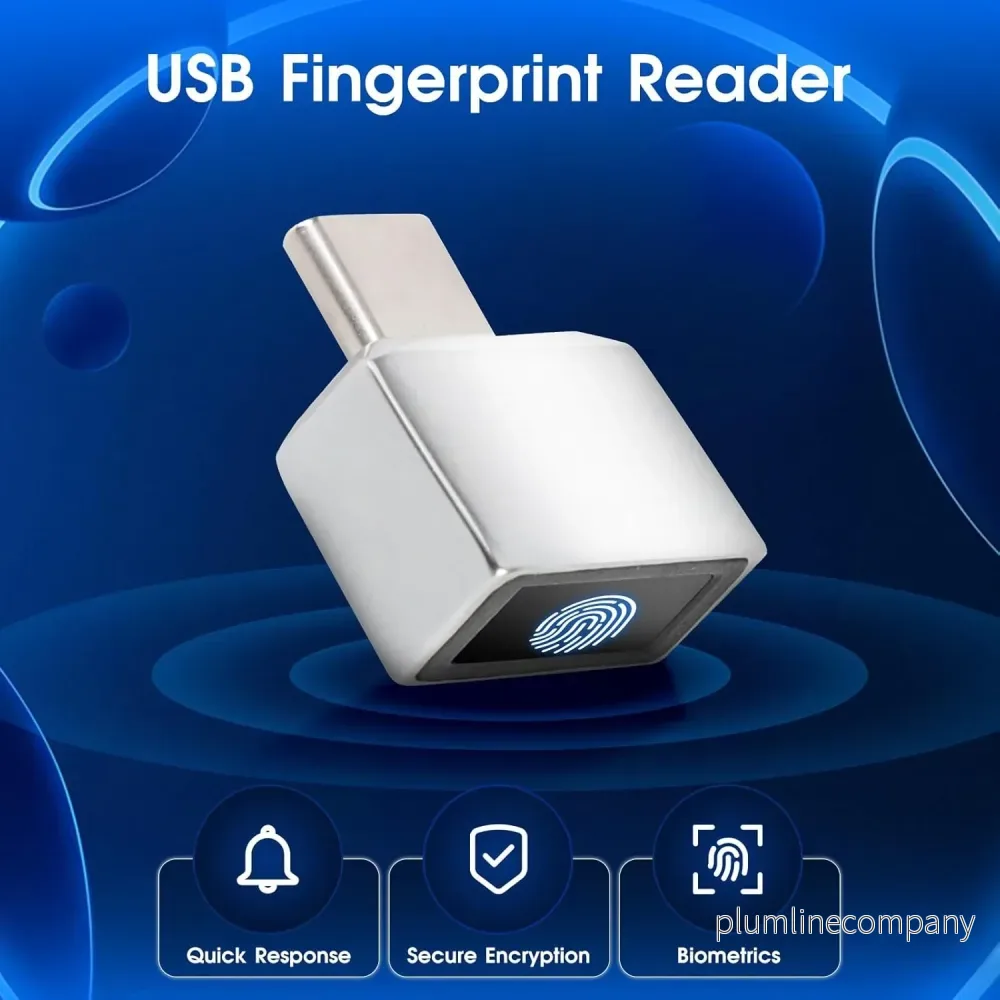 NÖRDIC USB-C Windows Hello Fingeravtrycksläsare för Windows 11/10, Säkerhetsenhet för inloggning på PC och bärbara datorer, Snabbt och säkert lås - Bild 2