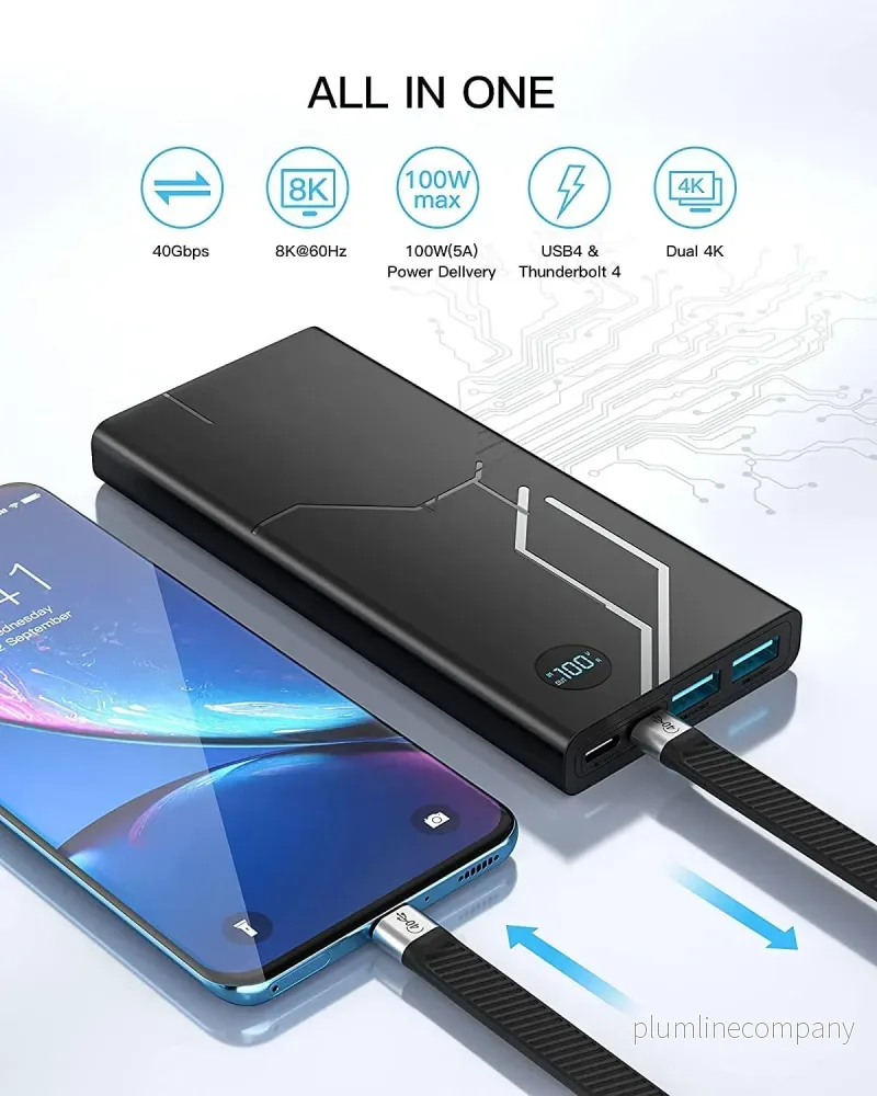 NÖRDIC kort flatkabel USB4 14cm 40Gbps data 8K video PD 100W kompatibel med Thunderbolt 3 - Bild 2