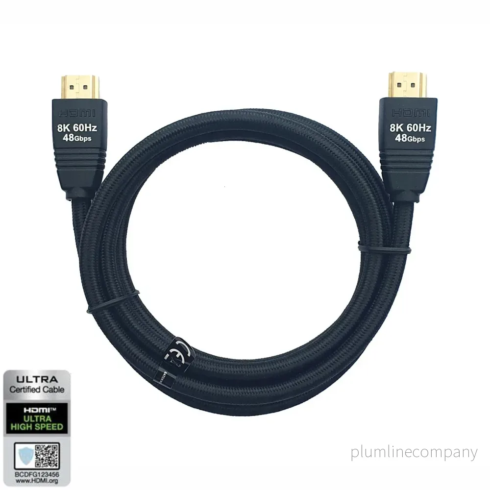 NÖRDIC CERTIFIED CABLES 5m Ultra High Speed HDMI 2.1 8K 60Hz 4K 120Hz 48Gbps Dynamic HDR eARC VRR nylonflätad kabel guldpläterad NÖRDIC CERTIFIED CABLES 5m Ultra High Speed HDMI 2.1 8K 60Hz 4K 120Hz 48Gbps Dynamic HDR eARC VRR nylonflätad kabel guldpläterad
