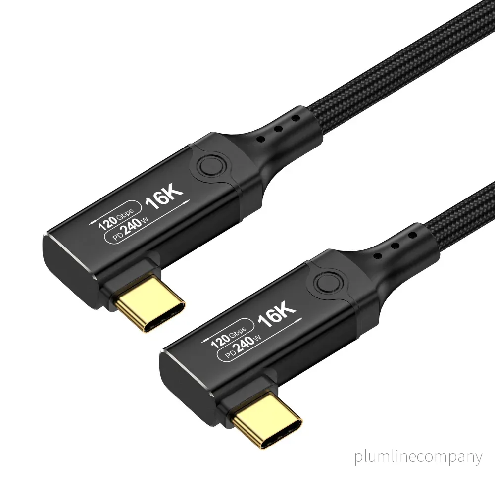 NÖRDIC 2m vinklad USB4 V2.0 120G 16K 240W kompatibel med Thunderbolt 5/4/3 NÖRDIC 2m vinklad USB4 V2.0 120G 16K 240W kompatibel med Thunderbolt 5/4/3