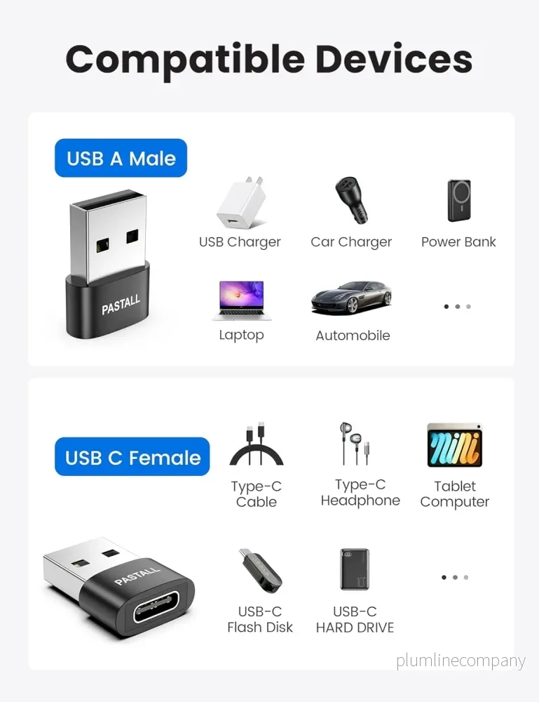 NÖRDIC USB C till OTG USB A adapter metal svart - Bild 3