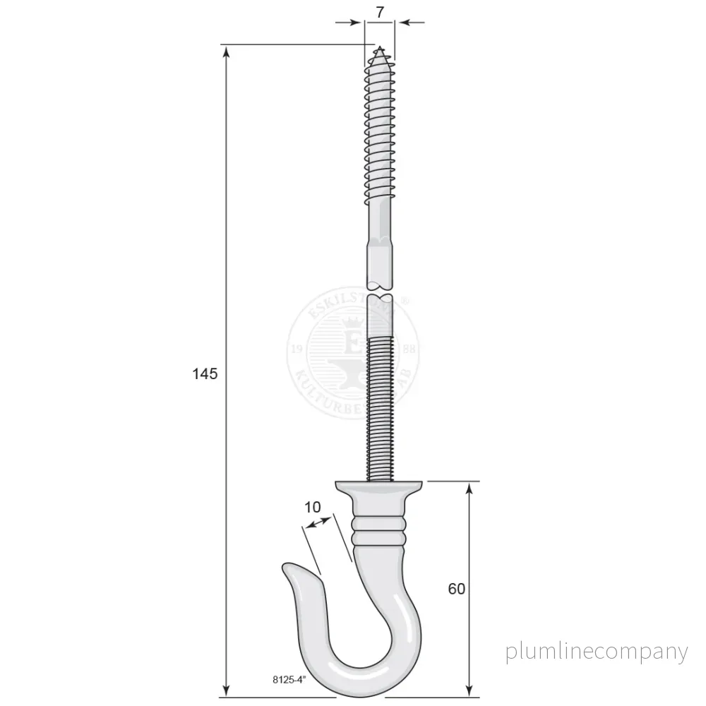 Takkrok 8125-5 Mässing, takkrok 5" - Bild 3