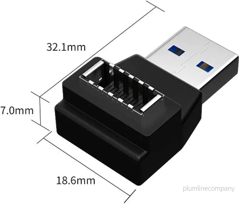 NÖRDIC Type E to USB A 90 graders vinklad adapter - Bild 2