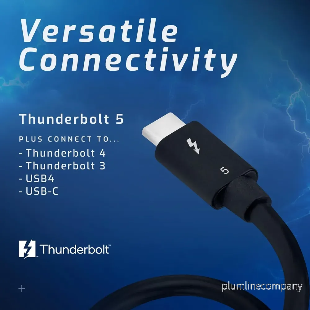 OWC 30cm Thunderbolt 5 Certified USB-C kabel 120G 240W 8K60Hz Kompatibel med Thunderbolt 4, USB4 och USB-C, Svart - Bild 2