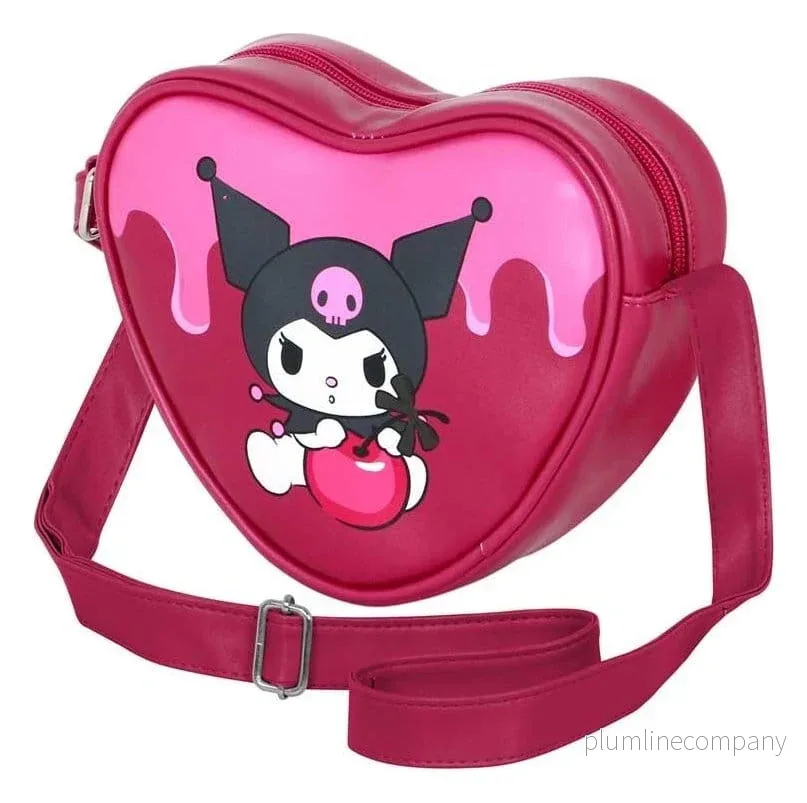 Sanrio Casual Heart Axelremsväska Kuromi Cherry Sanrio Casual Heart Axelremsväska Kuromi Cherry
