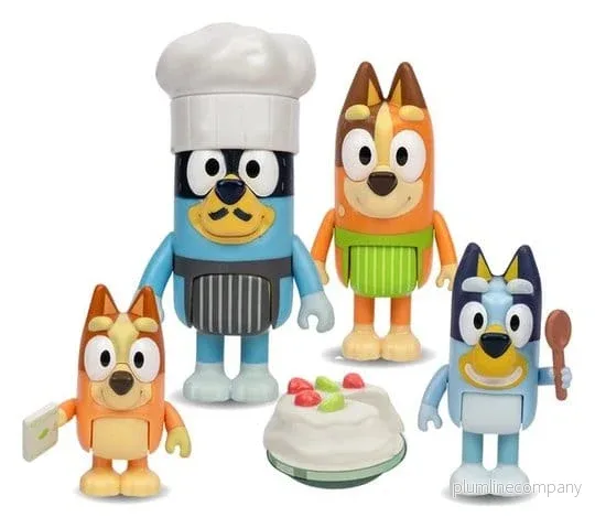 Bluey Låt Oss Leka Figur 4-pack Kock Pavlova Bluey Låt Oss Leka Figur 4-pack Kock Pavlova