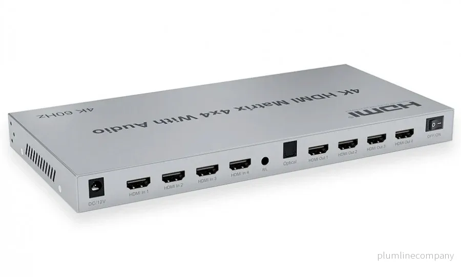 NÖRDIC HDMI Matrix 4×4 switch 4K 60Hz med ljudöverföring NÖRDIC HDMI Matrix 4×4 switch 4K 60Hz med ljudöverföring