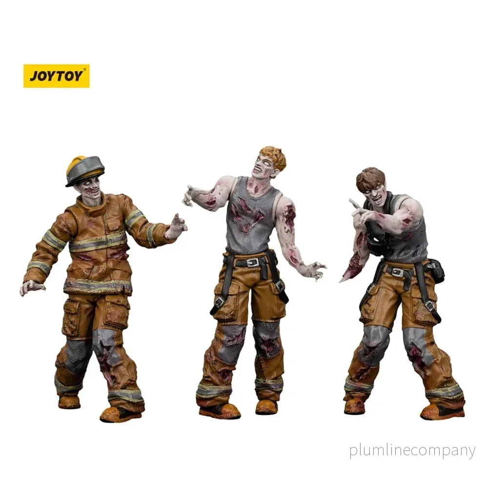 Zombie Dark Source Action Figurr 3-Pack Brandmansfigurer 8 cm - Bild 2