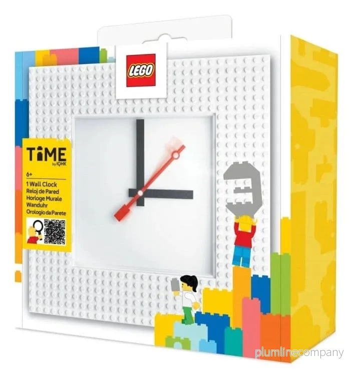 Lego Väggklocka Tid av IQHK Vit 6×24 Modell Lego Väggklocka Tid av IQHK Vit 6×24 Modell